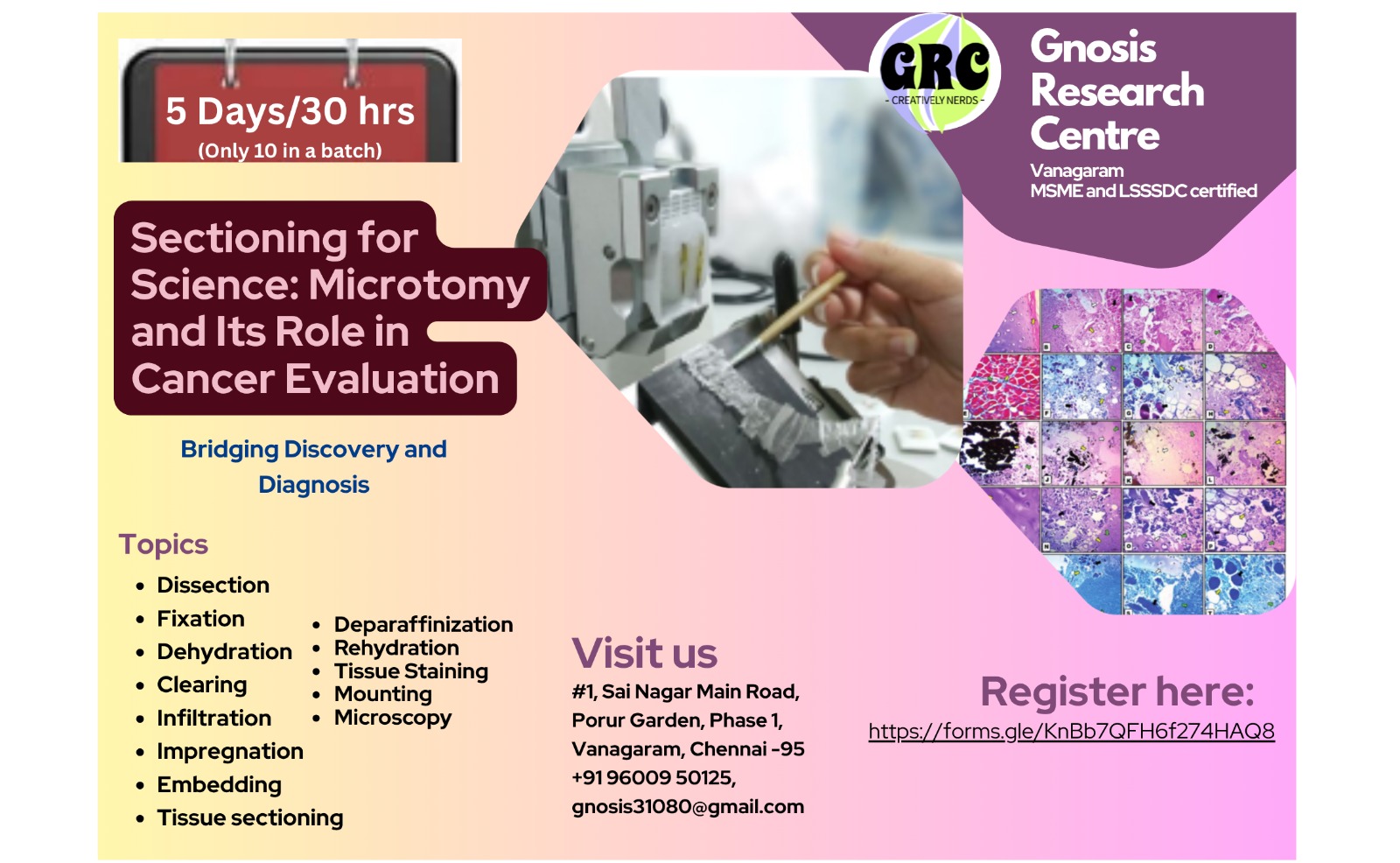 Microtomy workshop brochure