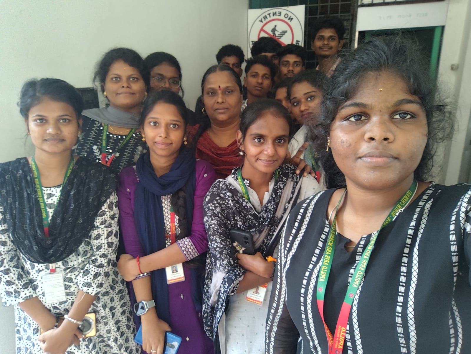 Students and staff during a campus visit