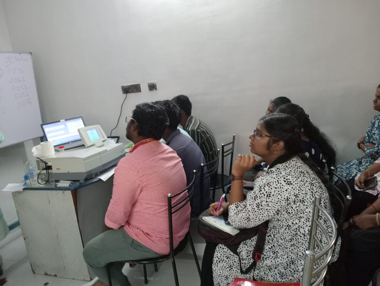 Group demonstration of a diagnostic instrument